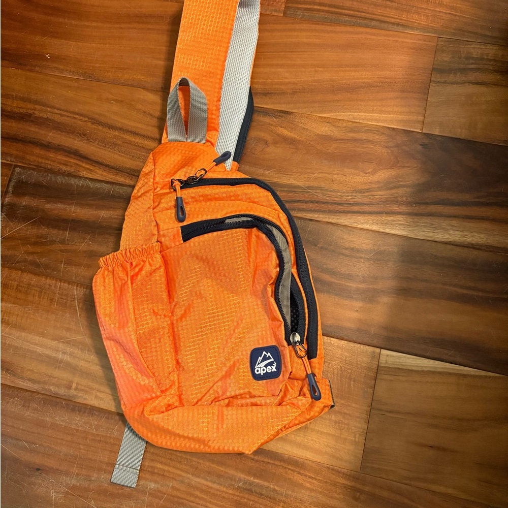 Apex Orange Sling Backpack Crossbody Hiking Daypack Lightweight Travel Bag (A5)
